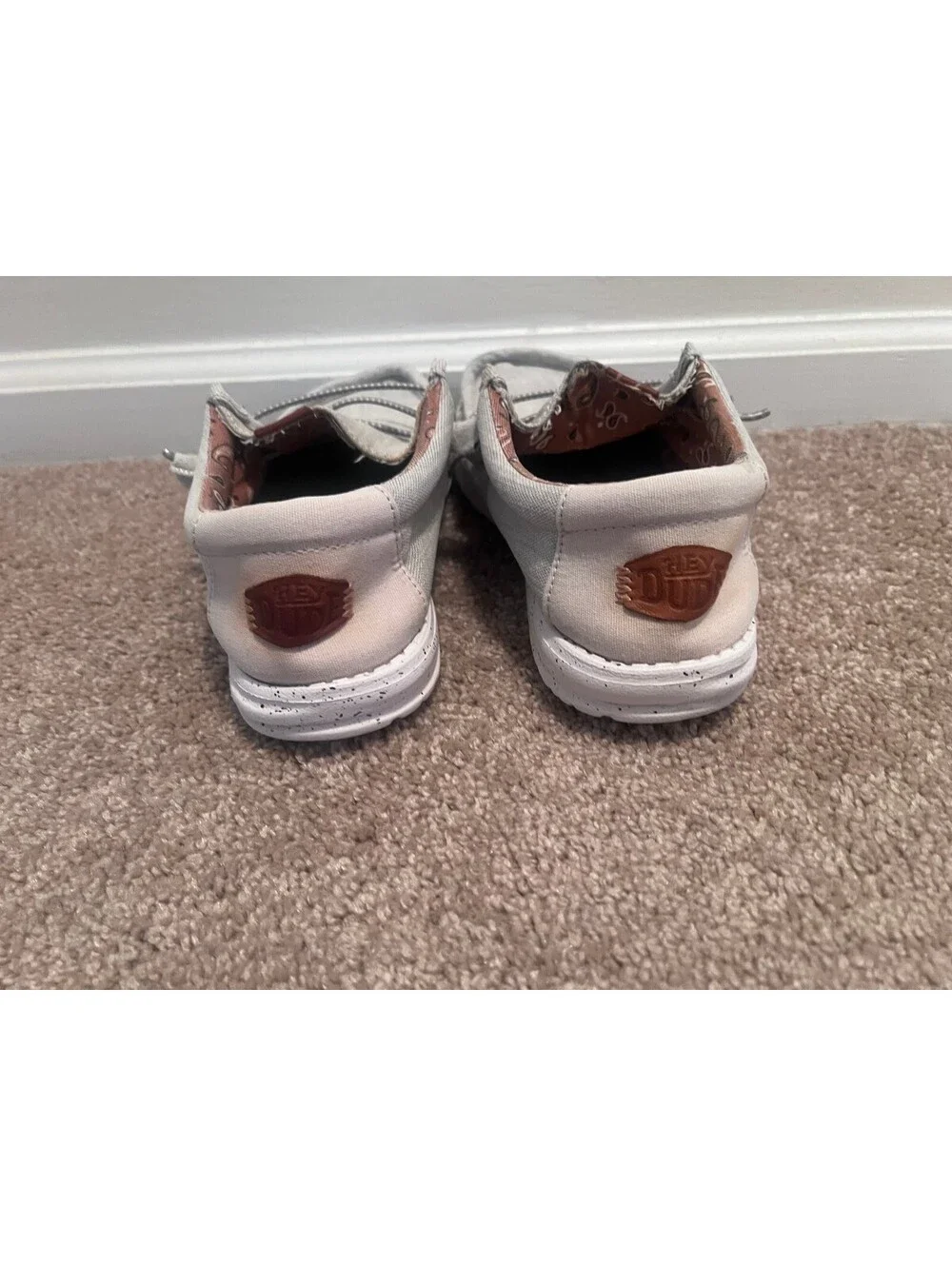 Hey Dude Wally washed Canvas grey mens size 8